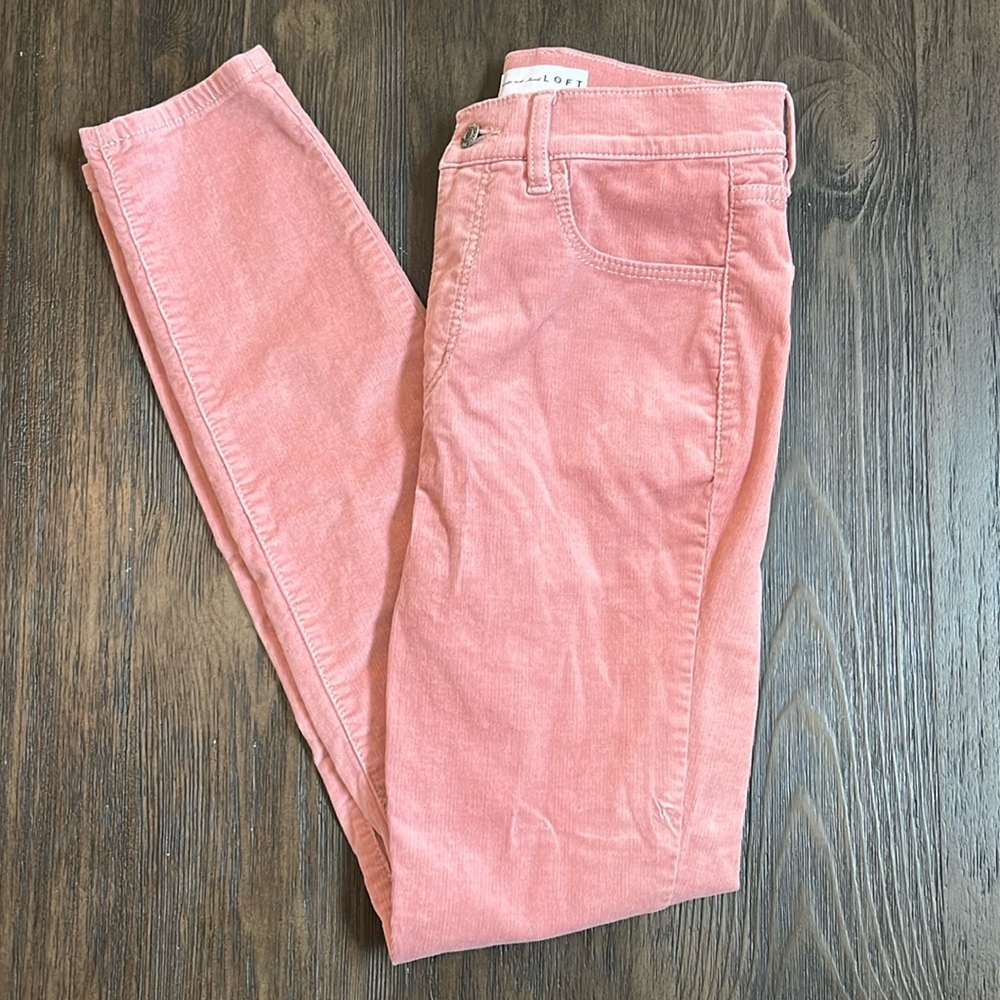 LOFT Skinny Corduroy Pants - Pink 00 / 24